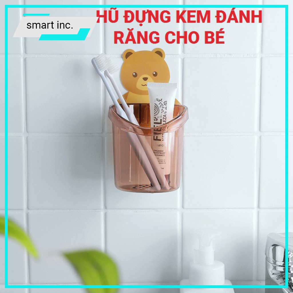 Kệ Treo Cốc Súc Miệng Khay Dán Tường Hình Thú Giá Để Hủ Ly Nhựa Đựng Bàn Chải Kem Đánh Răng Cho Bé Gắn Tường