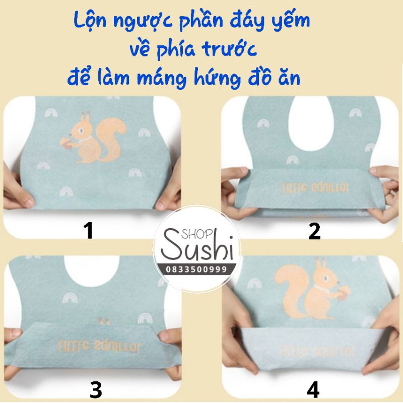 Yếm giấy ăn dặm có máng cho bé, Yếm trẻ em