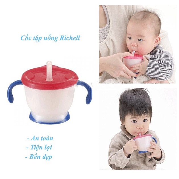 Cốc Tập Uống Nước Kichilachi, Cốc Tập Hút 3 Giai Đoạn Có Vạch Chia 150ml Cho Bé Chất Liệu An Toàn