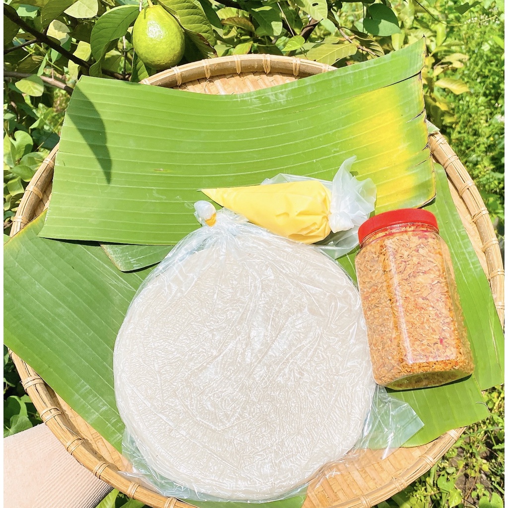 COMBO BÁNH TRÁNG PHƠI SƯƠNG MUỐI RUỐC HÀNH PHI (+ 300g TÚI BƠ)