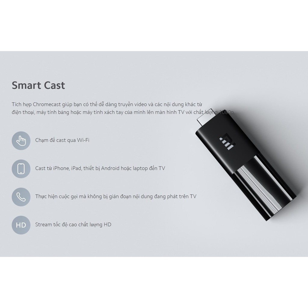 [Mã 159ELSALE hoàn 7% đơn 300K] Đầu thu Android TV Box Xiaomi Mi Stick Đen - HÀNG CHÍNH HÃNG