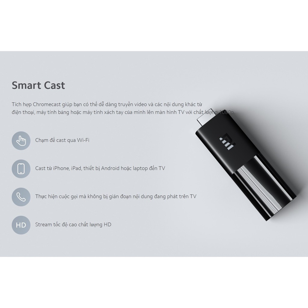 CHÍNH HÃNG - Android TV Xiaomi Mi TV stick - Bản Quốc Tế - Hỗ trợ Tiếng Việt - Fullbox