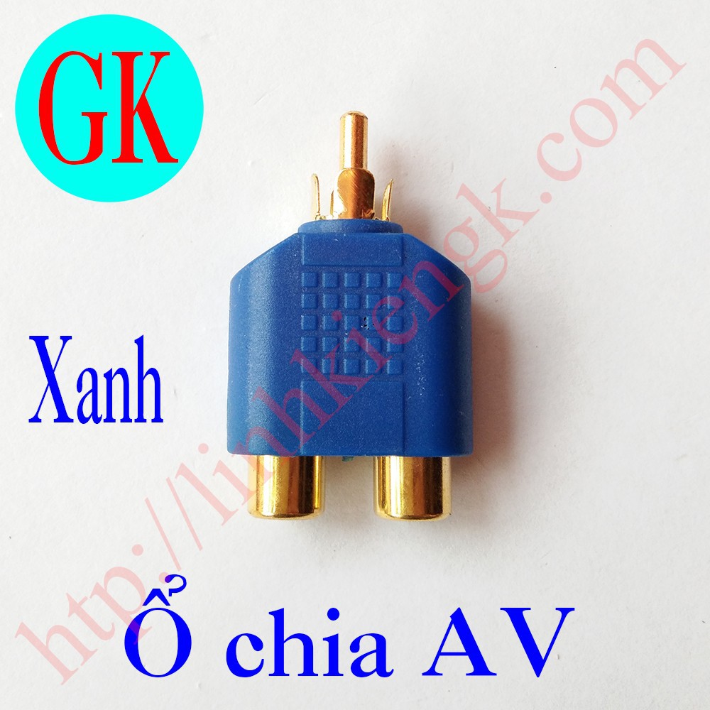 Rắc chia AV màu xanh từ 1 ra 2