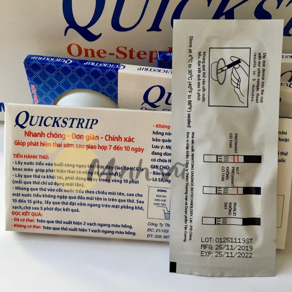 Que thử thai Quickstrip, dùng tại nha phát hiện thai sớm