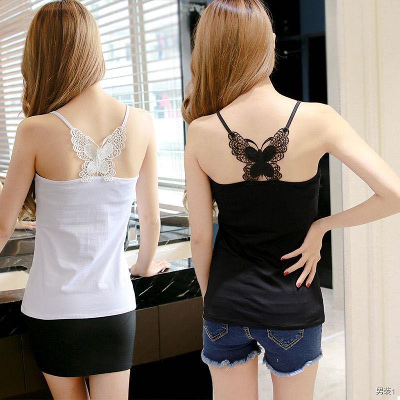 áo vest nữ mùa hè bằng vải cotton, đồ mặc ngoài dành cho nữ, lưng đẹp của học sinh, lót quây bên trong, không ta