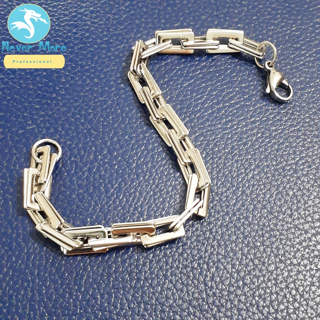 Lắc tay nam inox kiểu chữ nhật kép sáng đep, không đen, chọn size theo yêu cầu để thể hiện đẳng cấp phái mạnh
