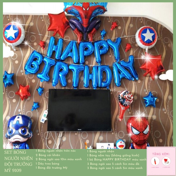 [TPHCM] Set trang trí Sinh Nhật Chủ Đề Hoạt Hình Vui Nhộn Cho Các Bé - MBBDecor