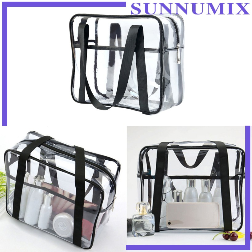 Túi Xách Nhựa PVC Trong Suốt Đựng Mỹ Phẩm Đi Biển Tiện Dụng Cho Nam Và Nữ