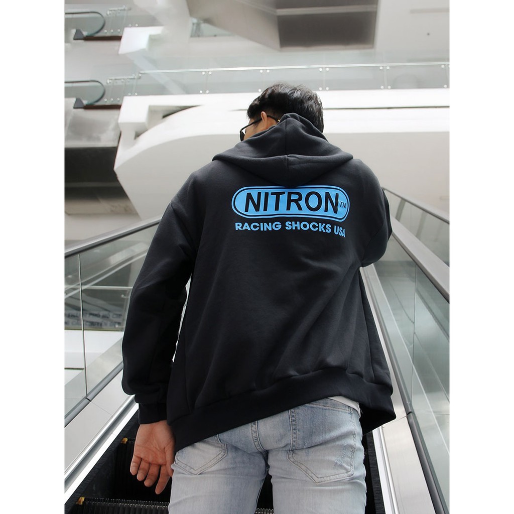 (BÁN CHẠY) Áo khoác dây kéo  unisex racing biker Nitron nam nữ vải da cá cao cấp co giãn 4 chiều