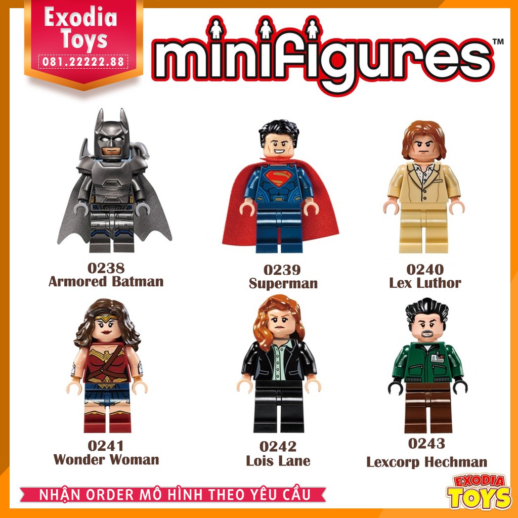 Xếp hình minifigure nhân vật siêu anh hùng DC Comics : Justice League  - Đồ Chơi Lắp Ghép Sáng Tạo - DECOOL 0238-0243