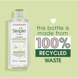 Nước tẩy trang Simple Kind to Skin Micellar Cleansing Water