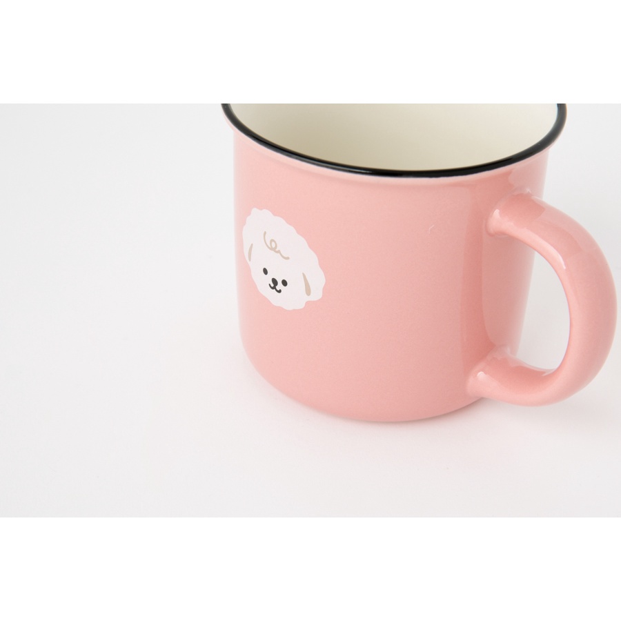 Cốc Tay Cầm ARTBOX Hàn Quốc Màu Hồng Dễ Thương Hình Nhân Vật Bichon