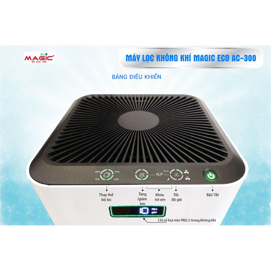 Máy lọc không khí tự động,phím cảm ứng Magic Eco AC300 Hàng Chính Hãng Bảo hành 12 Tháng