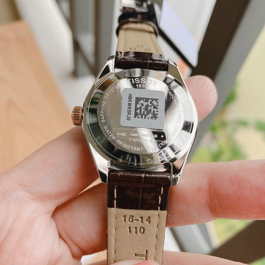 Đồng hồ nữ chính hãng Tissot T101.251.26.036.00 - máy quartz pin Thụy Sĩ - Kính Sapphire - Dây da thật