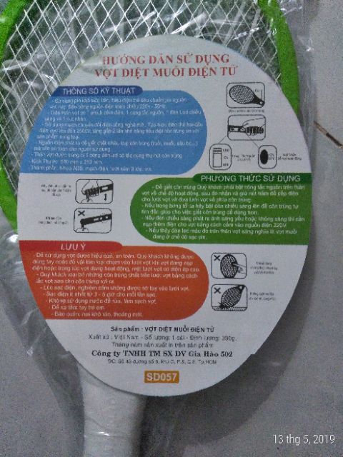 VỢT DIỆT MUỖI ĐIỆN TỬ GIA HÀO 502