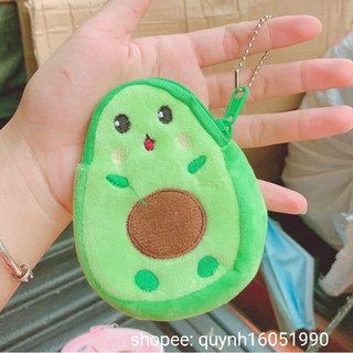 móc khoá ví tiền hình trái bơ treo balo, treo túi, đựng thẻ xe...
