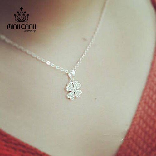 Dây Chuyền Bạc Mặt Cỏ 4 Lá DCNU027 - Minh Canh Jewelry