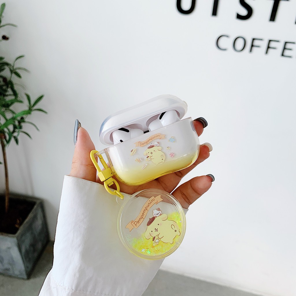 Sanrio Vỏ Bảo Vệ Hộp Sạc Tai Nghe Airpods Pro 1 / 2 Hình Mèo Hello Kitty Kèm Móc Khóa