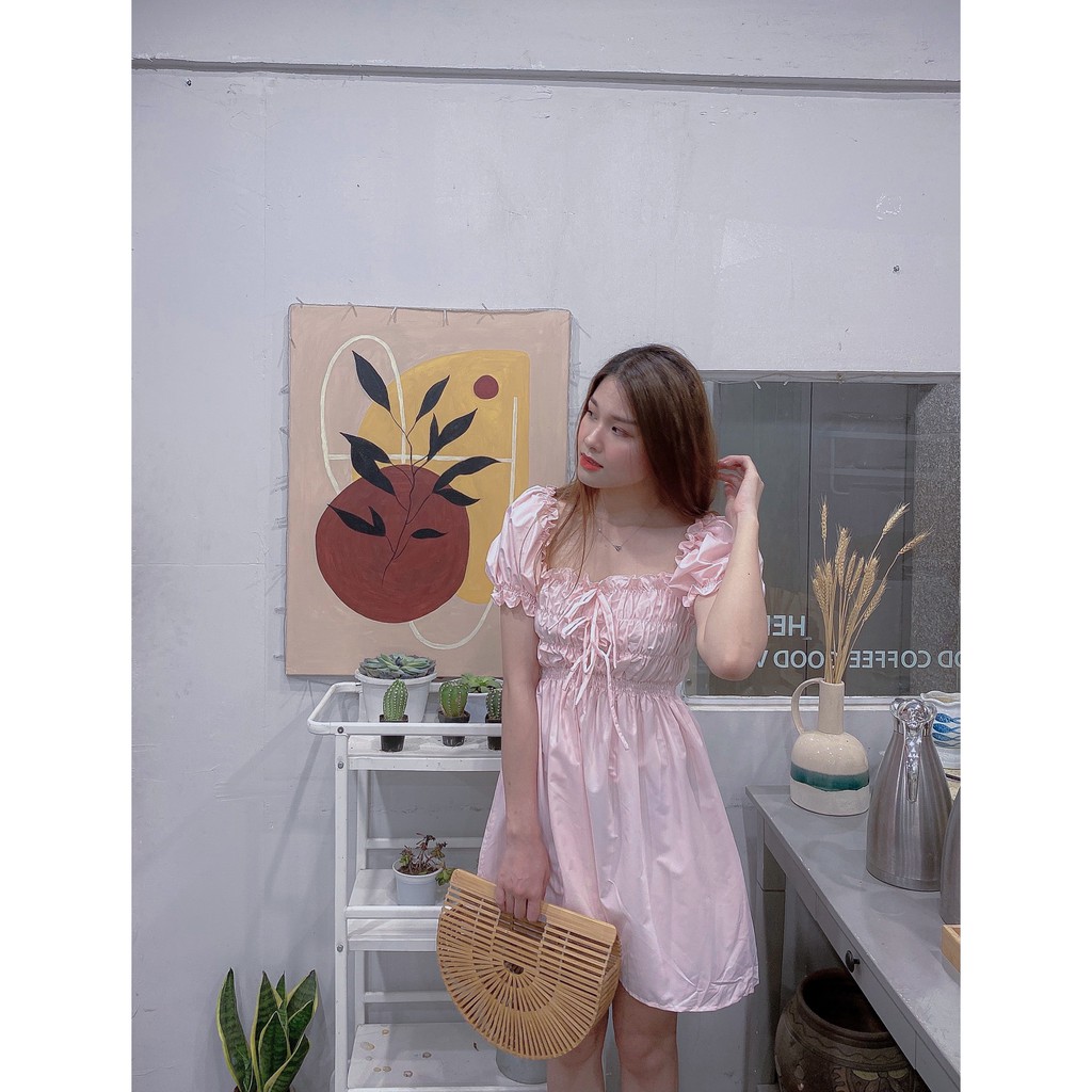 Đầm nữ xinh ❤️ FREESHIP  ❤️ / Váy dáng xòe chun ngực và tay bồng tiểu thư  - Kamyy Shop