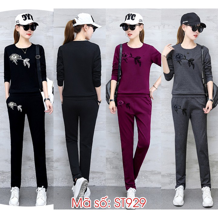 Set nguyên bộ đồ in hoa hồng xinh xắn