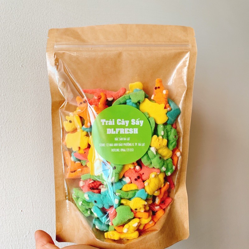 Kẹo dẻo hình thú cưng DLFresh kẹo trái cây hương vị tự nhiên 450g