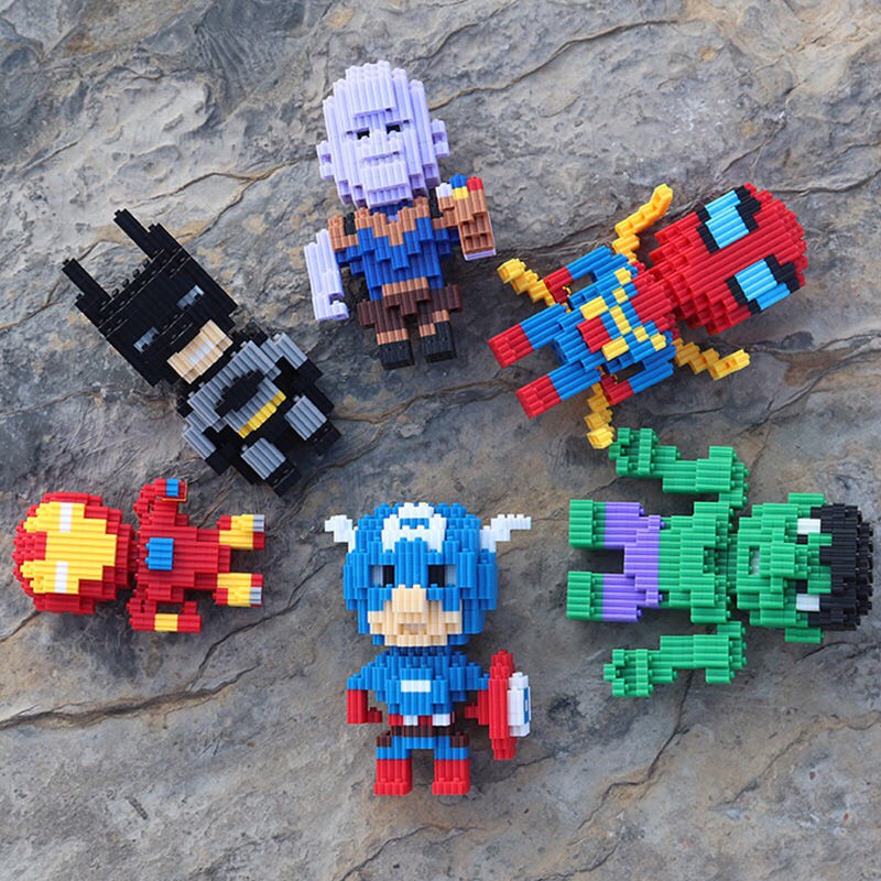 Sẵn Lego tự lắp ráp mô hình biệt đội siêu anh hùng Caption American Iron Man Bat man Spider man Hulk Thonas