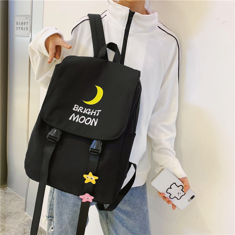 Balo thời trang chống nước cao cấp Bright Moon ( tặng kèm 2 sticker sao )