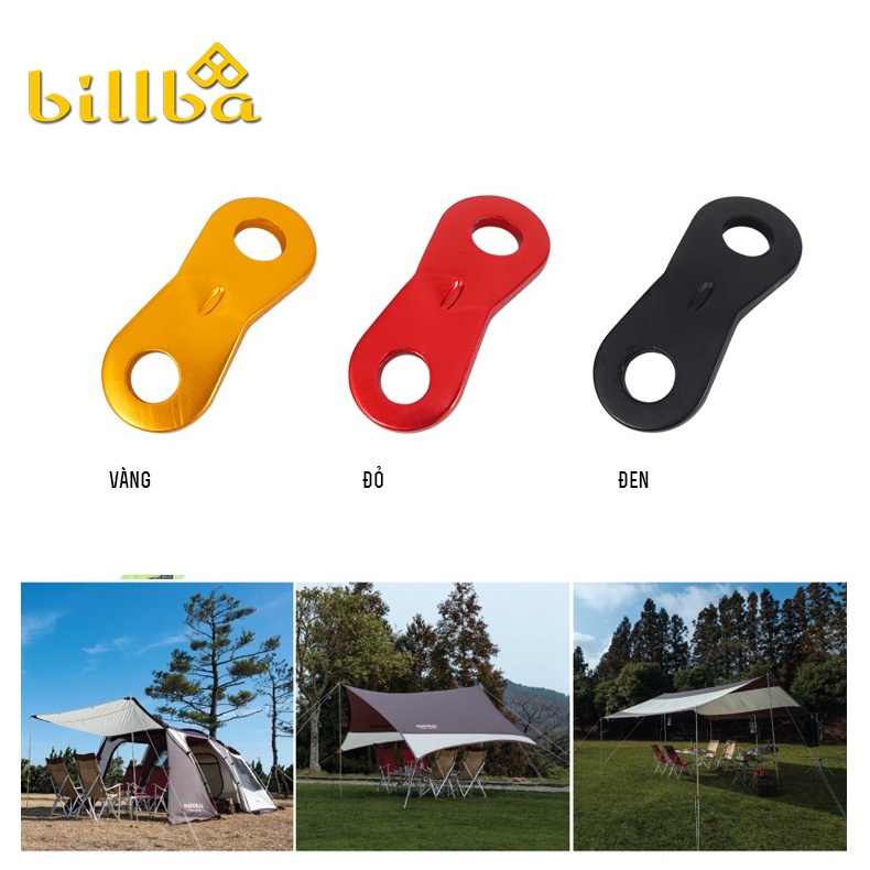Set 10 khóa căng dây dựng lều bằng hợp kim nhôm 2 lỗ thông dụng dùng đi du lịch dã ngoại cắm trại BB1271 - Billba Campin