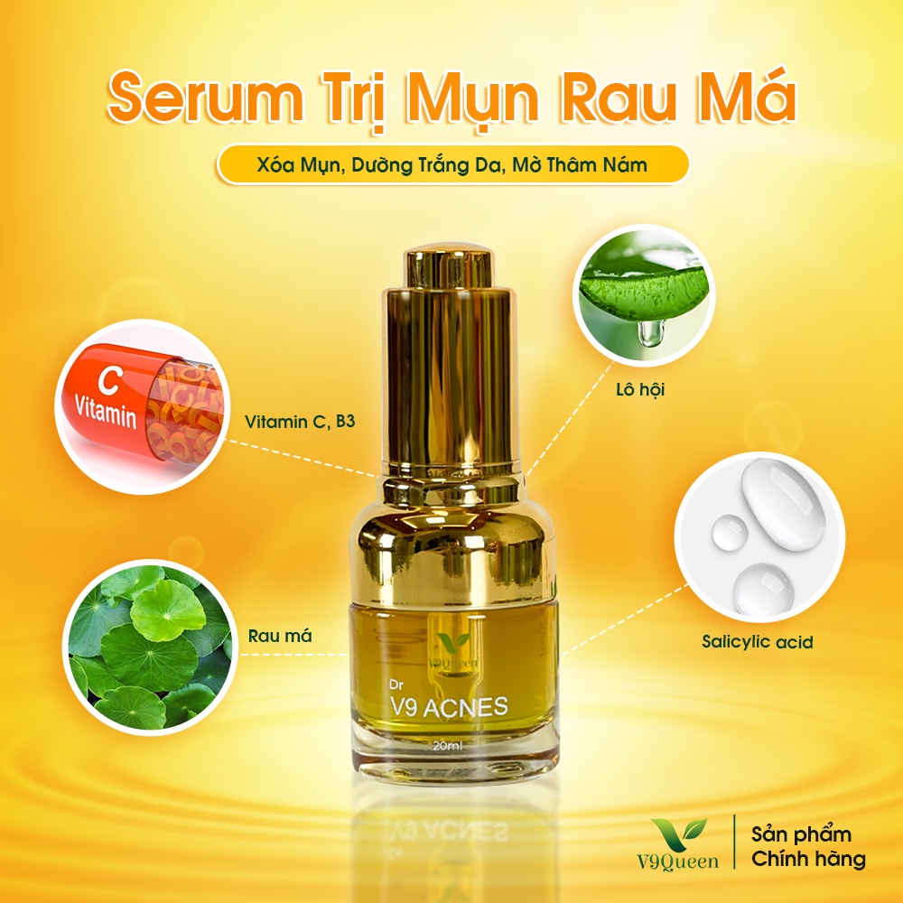 Serum Mụn Tinh Chất Rau Má, Mờ Thâm, Sẹo - Mỹ Phẩm Bà Bầu V9Queen