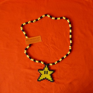 Vòng kandi ngôi sao Mario - vòng perler ngôi sao Mario - vòng cổ vòng tay phụ kiện rave edm festival kandi perler DJ