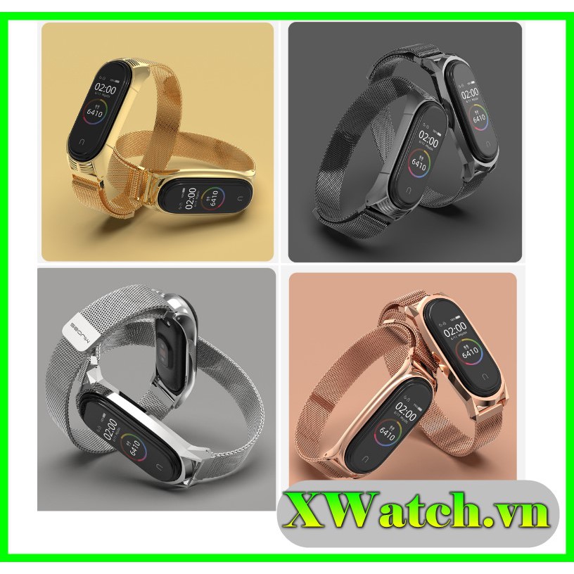 Dây đeo nam châm Mi band 5 chính hãng Mijobs - dây đeo thay thế Xiaomi miband 5 milanese loop (Mijobs)