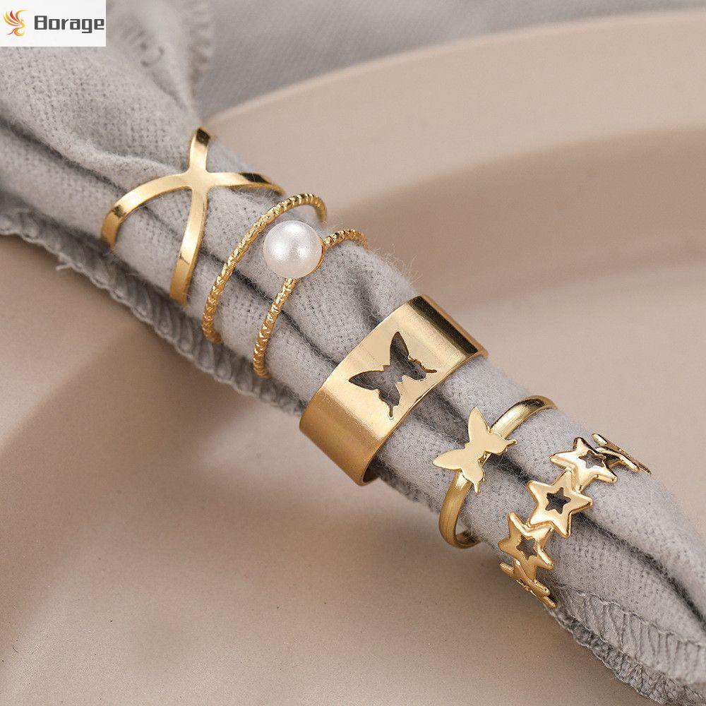 Set 5 nhẫn đeo tay thời trang cá tính cho nữ