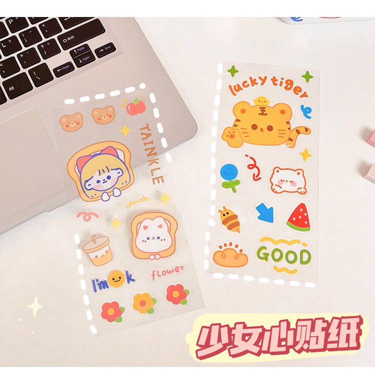 Miếng Dán Sticker Trong Suốt Chống Thấm Nước Cách Nhiệt Họa Tiết Hoạt Hình Dễ Thương