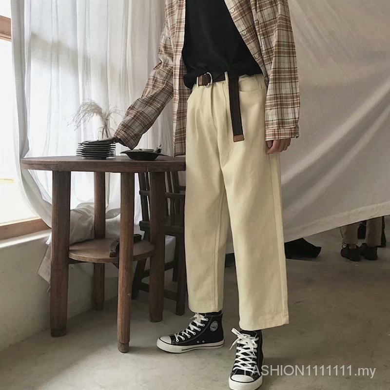 Thắt Lưng Vải Canvas Khóa Tròn Đôi Kiểu Hàn Quốc Thiết Kế Đơn Giản Thời Trang Cho Nam