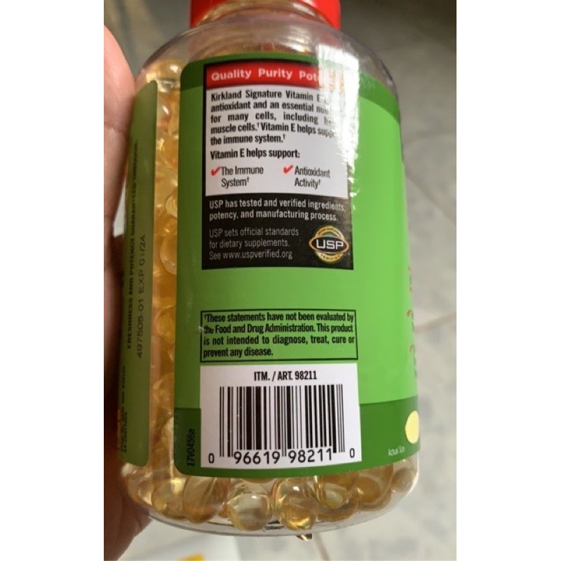 Viên uống Vitamin E Kirkland hỗ trợ làm đẹp da