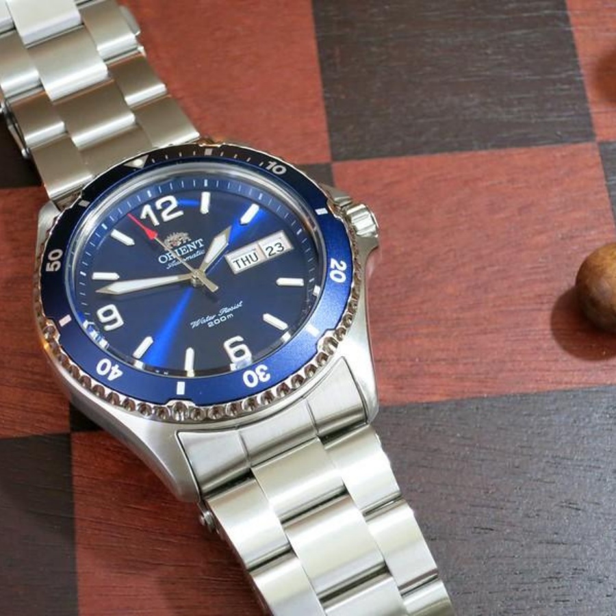 Đồng hồ cơ nam Orient Watch FAA02002D9 kiểu dáng thể thao bơi lặn chống nước 10 ATM, dây thép đeo tay cao cấp chính hãng