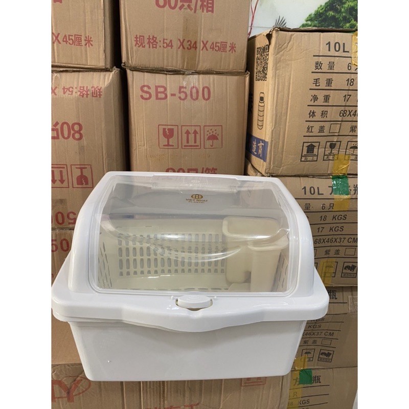 Giá úp bát đĩa có nắp đậy,có ống đũa đựng rất tiện lợi