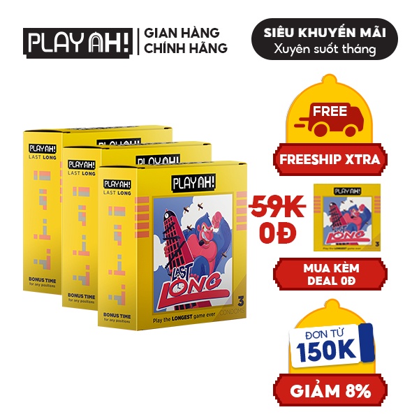 [Mua Kèm Deal 0Đ] Combo 3 Bao Cao Su PLAYAH Last Long Kéo Dài Thời Gian 3 Hộp 3 bao