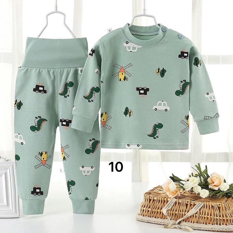 Bộ quần áo cotton cạp cao hàng Quảng Châu cho bé trai