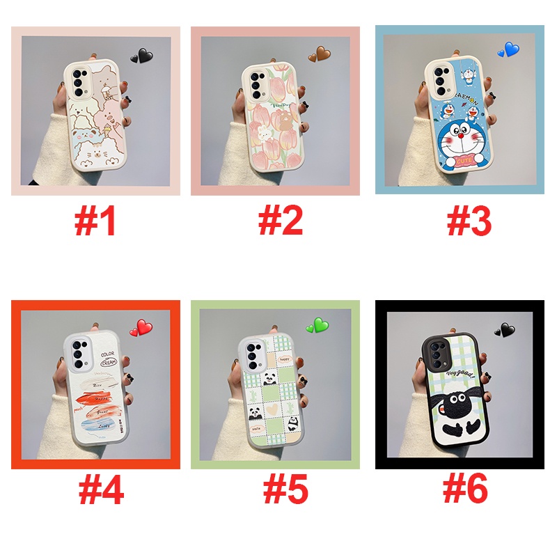 Cartoon Animal Flower Girl Women Silicone Phone Case Oppo A15 A15s A53s 5G A74 5G A54 5G Find X2 Lite Reno 5 Realme GT 5G Realme 9i A96 4G Reno 5Z 5G A94 5G Soft Cover