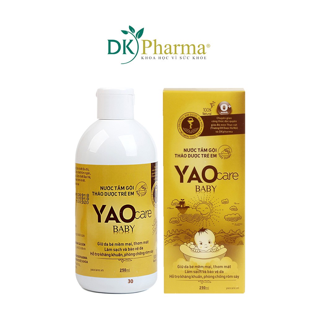 Nước tắm gội thảo dược DK Pharma Yaocare Baby cho bé sơ sinh 0+ 250ml