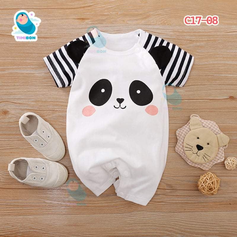 Body Suit cho bé trai, bé gái hình thú kèm mũ 100% cotton, mẫu mới 2022