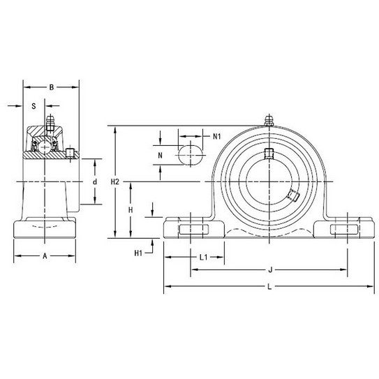 Gối đỡ bạc đạn UCP209 đường kính trục 45mm
