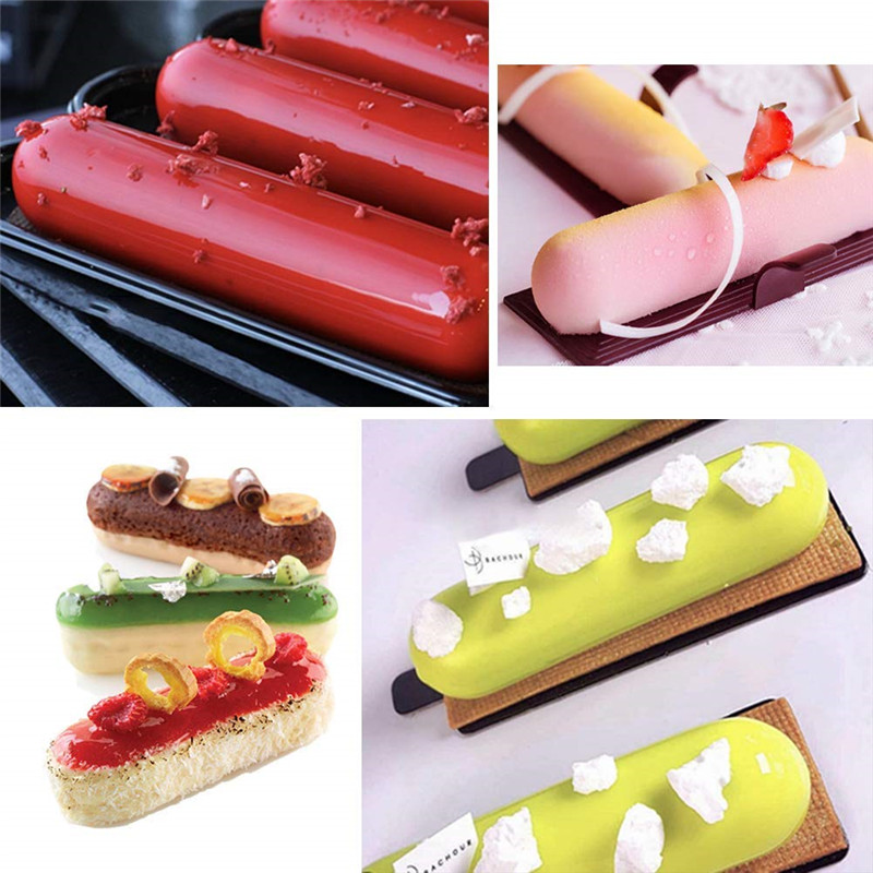 Khuôn Nướng Bánh Chất Liệu Silicon Thiết Kế 8/10 Ngăn Chuyên Dụng Để Làm Bánh Hình Ngón Tay / Bánh Puff/ Đá DIY