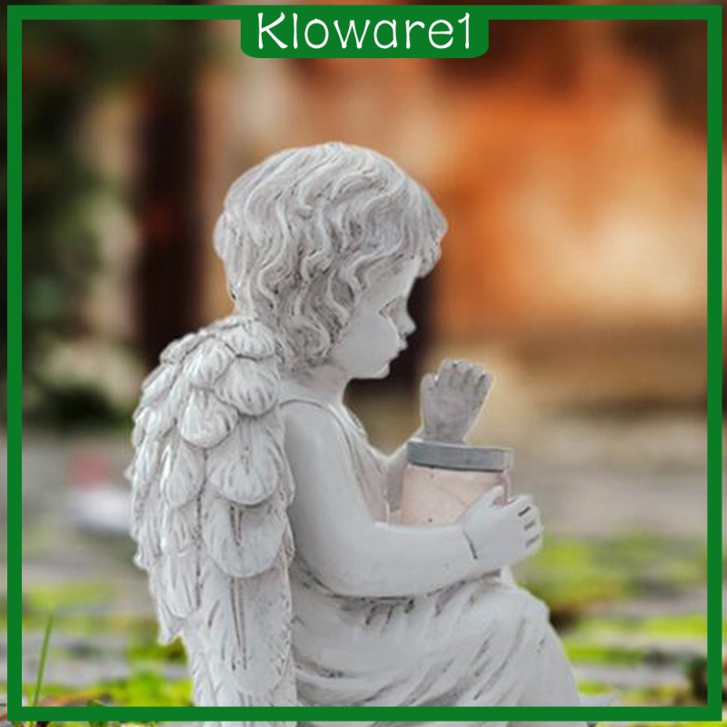 1 Đèn Năng Lượng Mặt Trời Hình Thiên Thần Dùng Trang Trí Sân Vườn