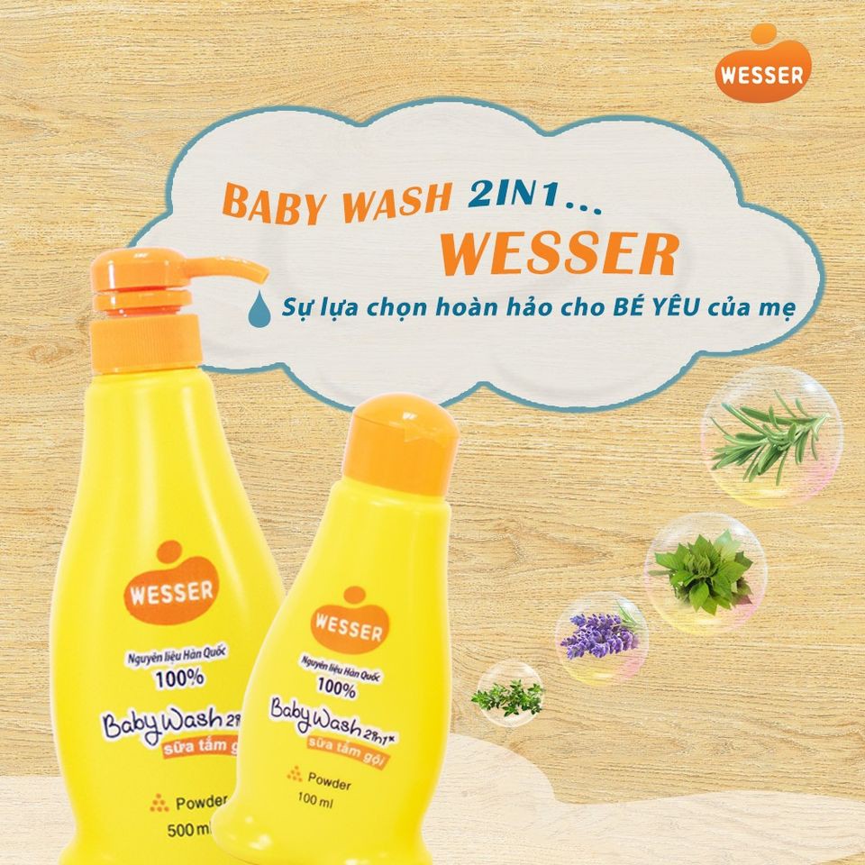 Sữa tắm gội Wesser 200ml - 500ml, an toan cho bé