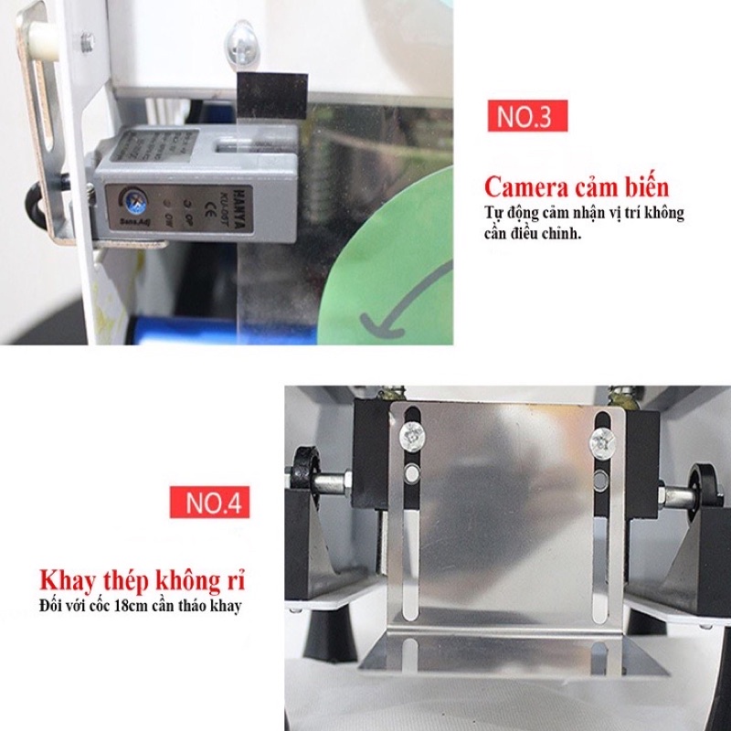 TANG KEO] MÁY ÉP LY GẠT TAY TỰ ĐỘNG CUỐN VÀ CĂN CHỈNH MÀNG ET-B9