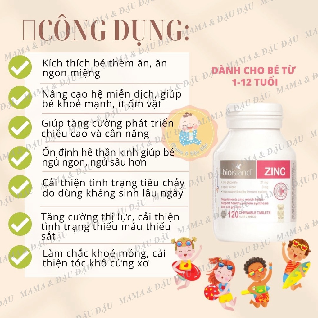 Kẹo Kẽm GẤU ZINC BIO ISLAND giúp bé khoẻ mạnh tăng đề kháng - hộp 120 viên