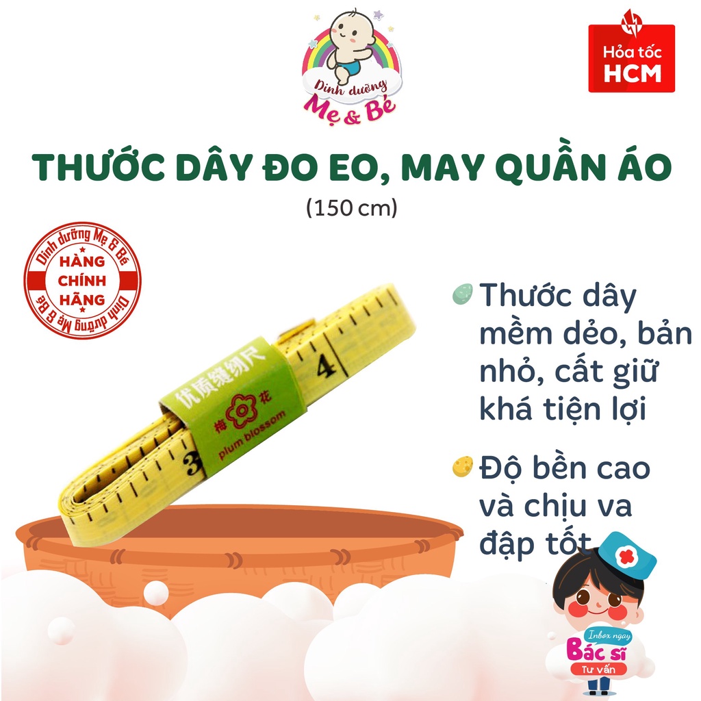Thước Dây Đo Eo, May Quần Áo 150cm (1m5)