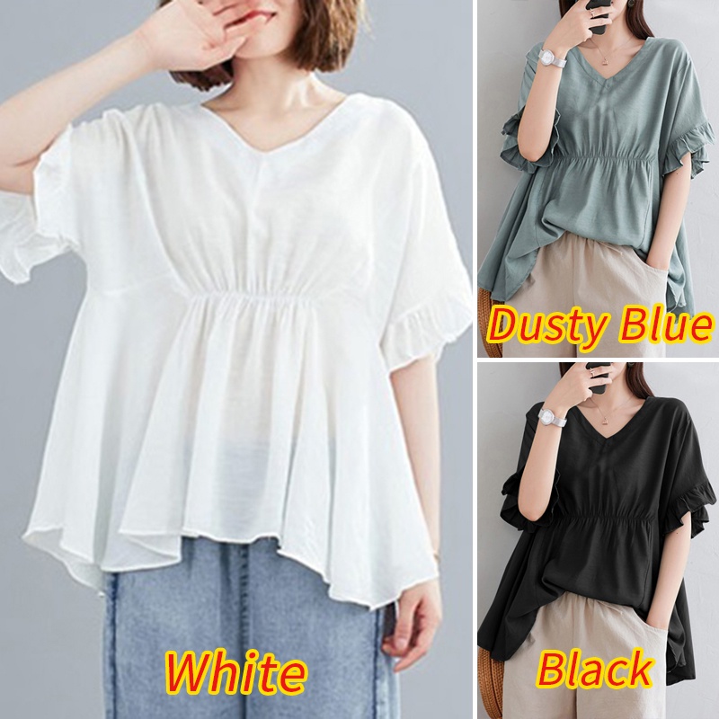 Zanzea Áo Tay Ngắn Cổ Chữ V Thời Trang Sành Điệu Cho Nữ